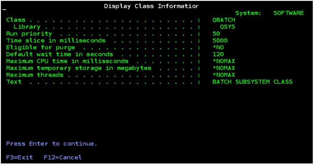 Display class information